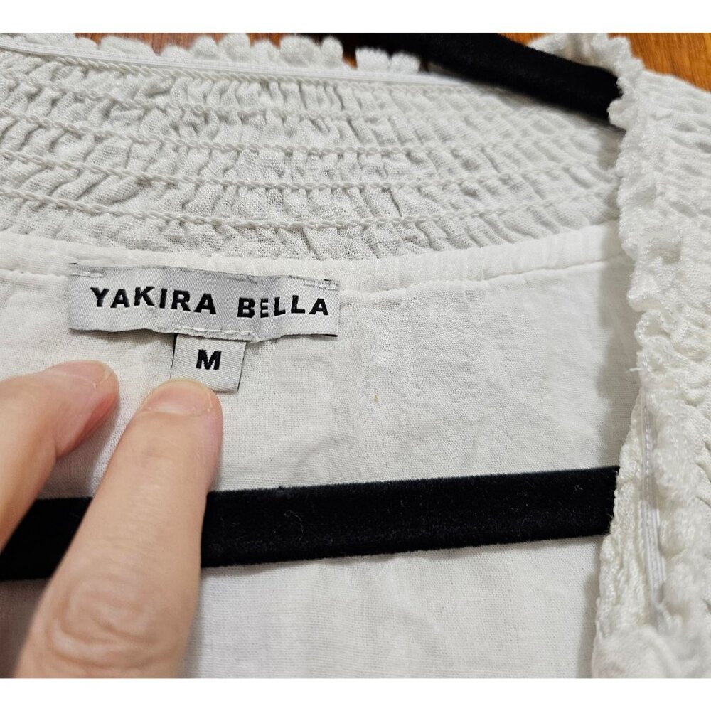 Yakira Bella White Boho Dress M Viscose Linen Blend - Picture 4 of 9